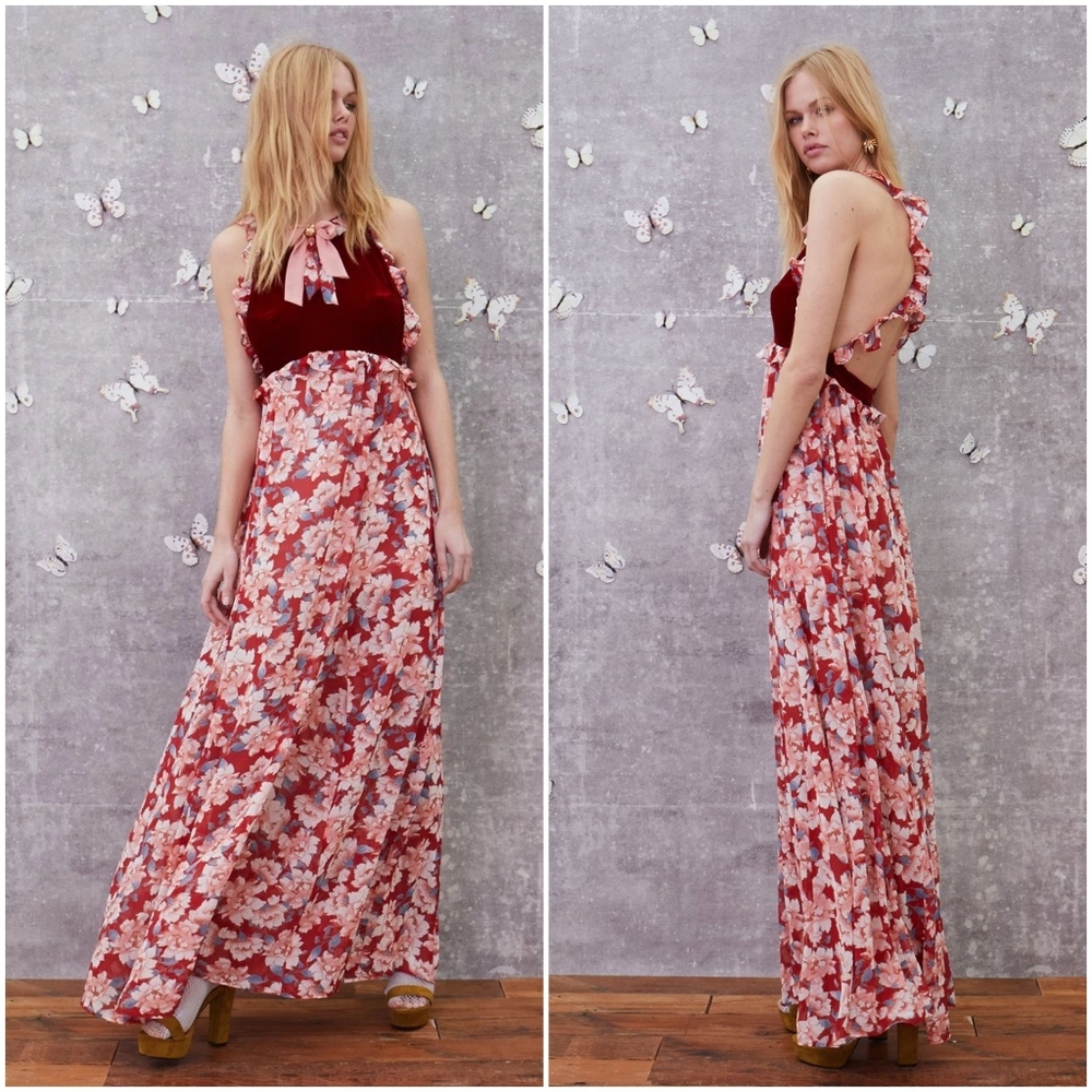 For Love & Lemons Blossom Tank Maxi Dress Small